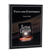 A spiral-bound study guide titled 'Faith and Confession' by Charles Capps, with a red and black cover featuring a picture of the author. cappsministries.com
